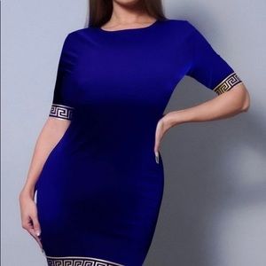 Sexy Basic Geo Trim Bodycon Mini Dress